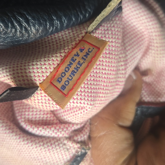 Dooney & Bourke Dark Navy Hobo Bag with Gold Hardware Pink Interior - Picture 9 of 12